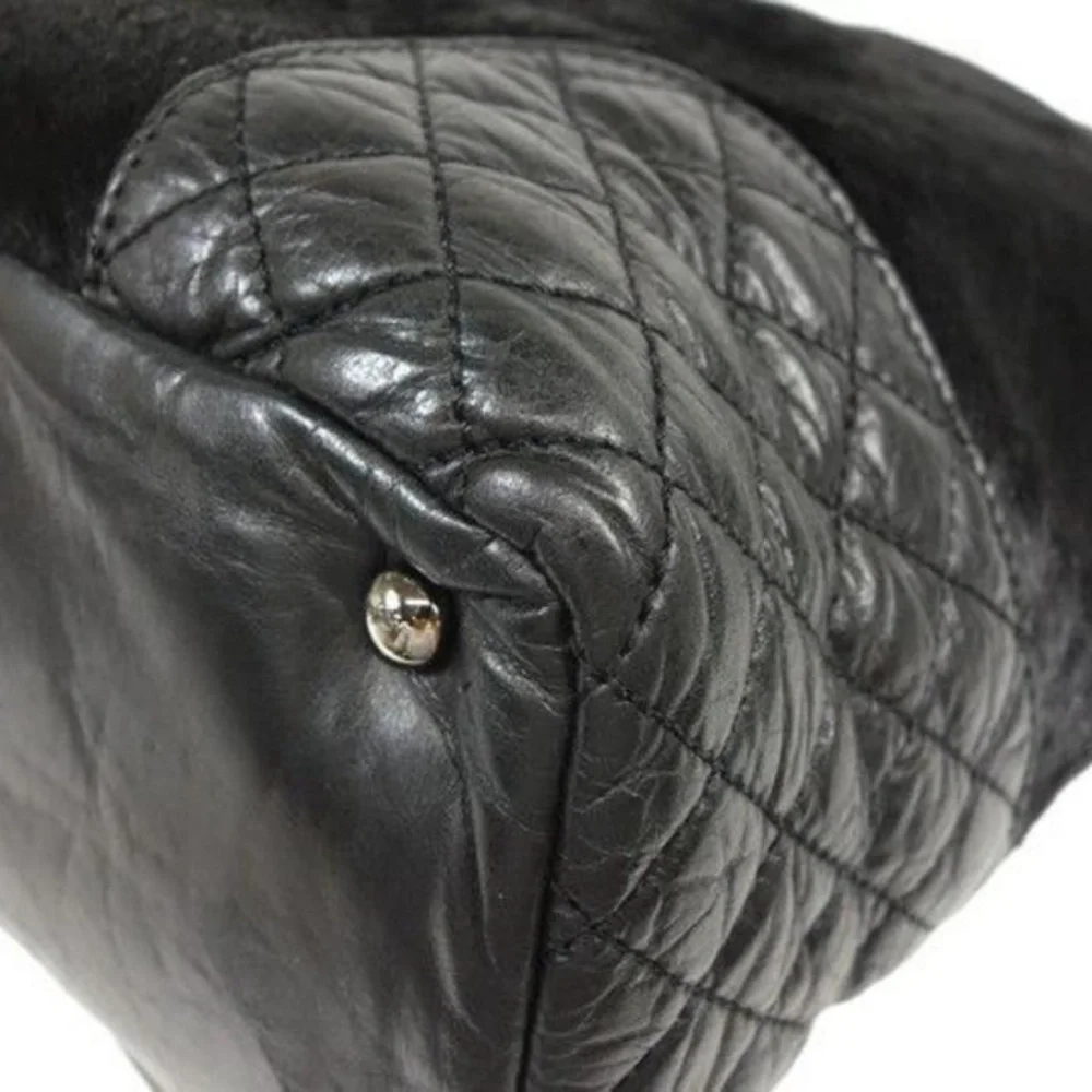 Chanel Quilted Lambskin Pony Hair Chain Tote